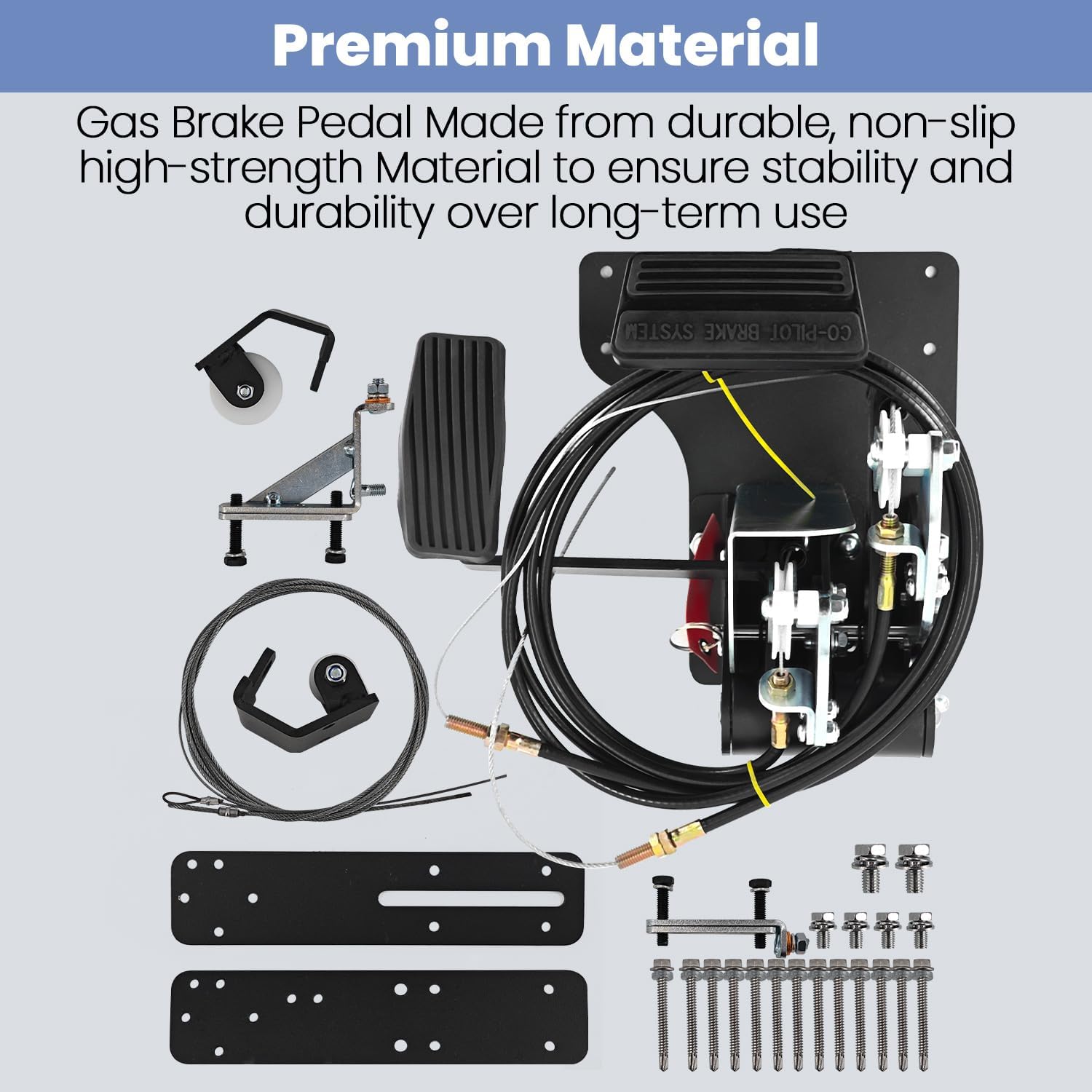 ACAR-B7D Right Hand Drive (RHD) Conversion Kit Universal Passenger Side Universal Gas and Brake Pedals for Driver Training Instructor & Student Driver & Postal Carrier ACARB7D
