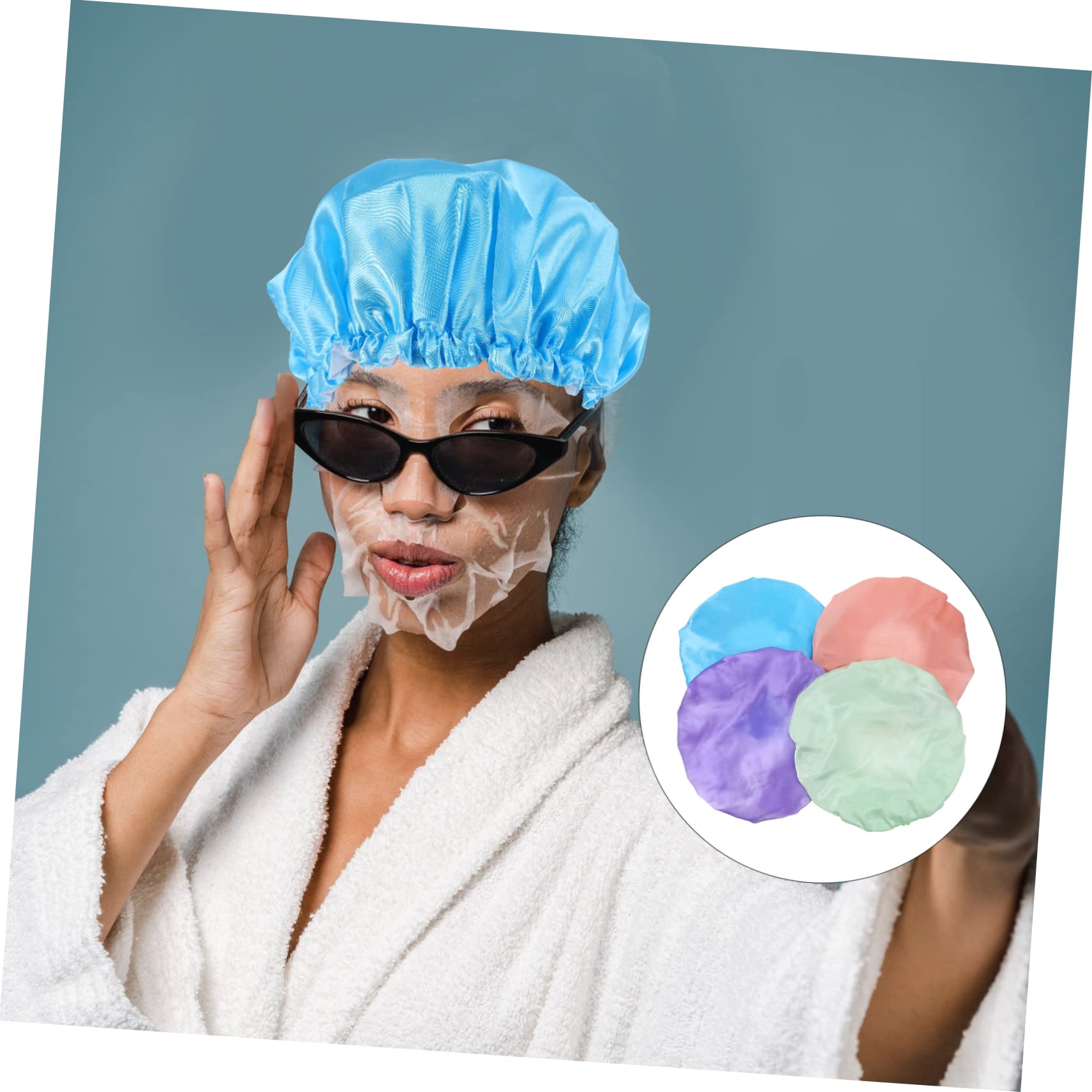 DOITOOL 12stücke Wasserdichte Satin-badekappen Für Frauen Doppellagige Duschhaube Verschiedenen Farben Für Täglichen Gebrauch Schutz Von Frisuren Beim Baden Oder Schlafen