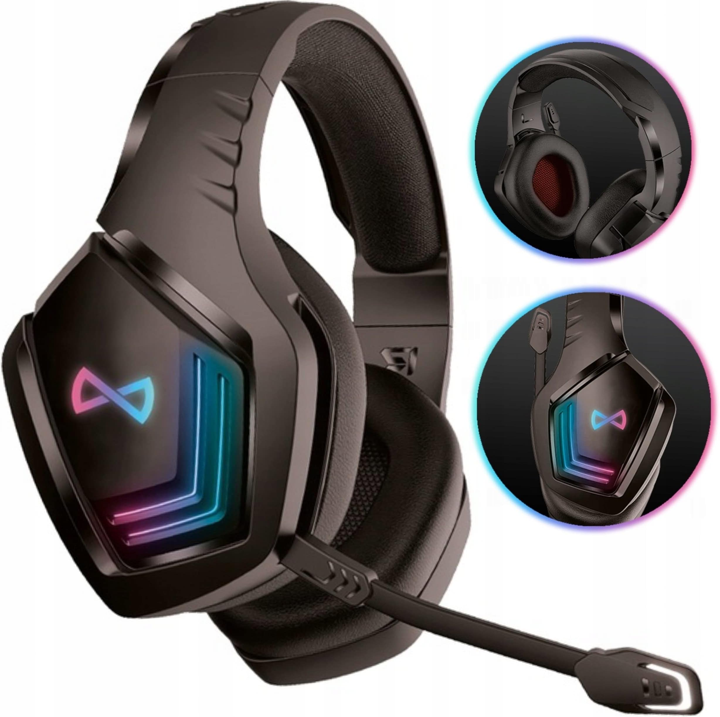 Casque Gaming Sans Fil Premium Pour PS5/PC/Switch - Micro Antibruit, 2.4GHz Faible Latence, Bluetooth 5.2, Son Surround 3D, 40H Batterie - Noir Rouge