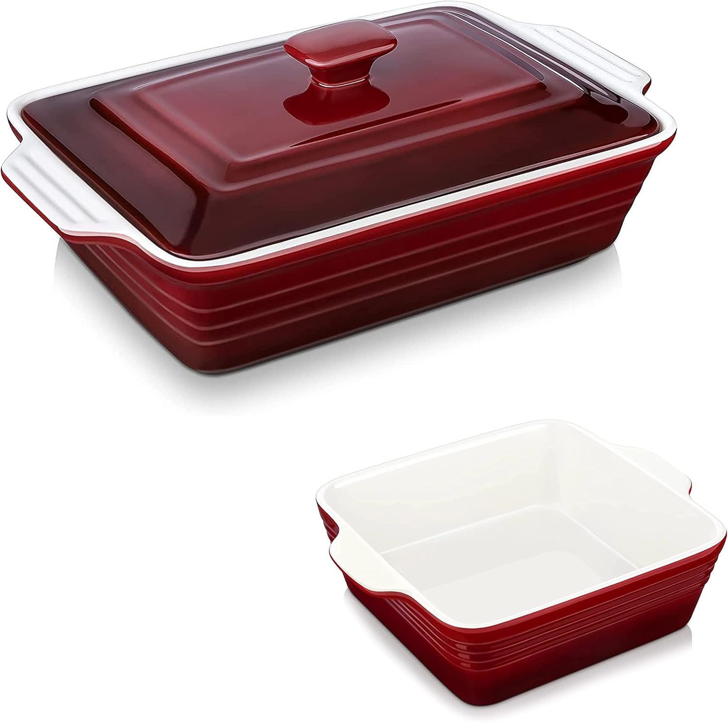 4.5 Quart Nonstick Casserole Dish with Lid Bundle 8x8
