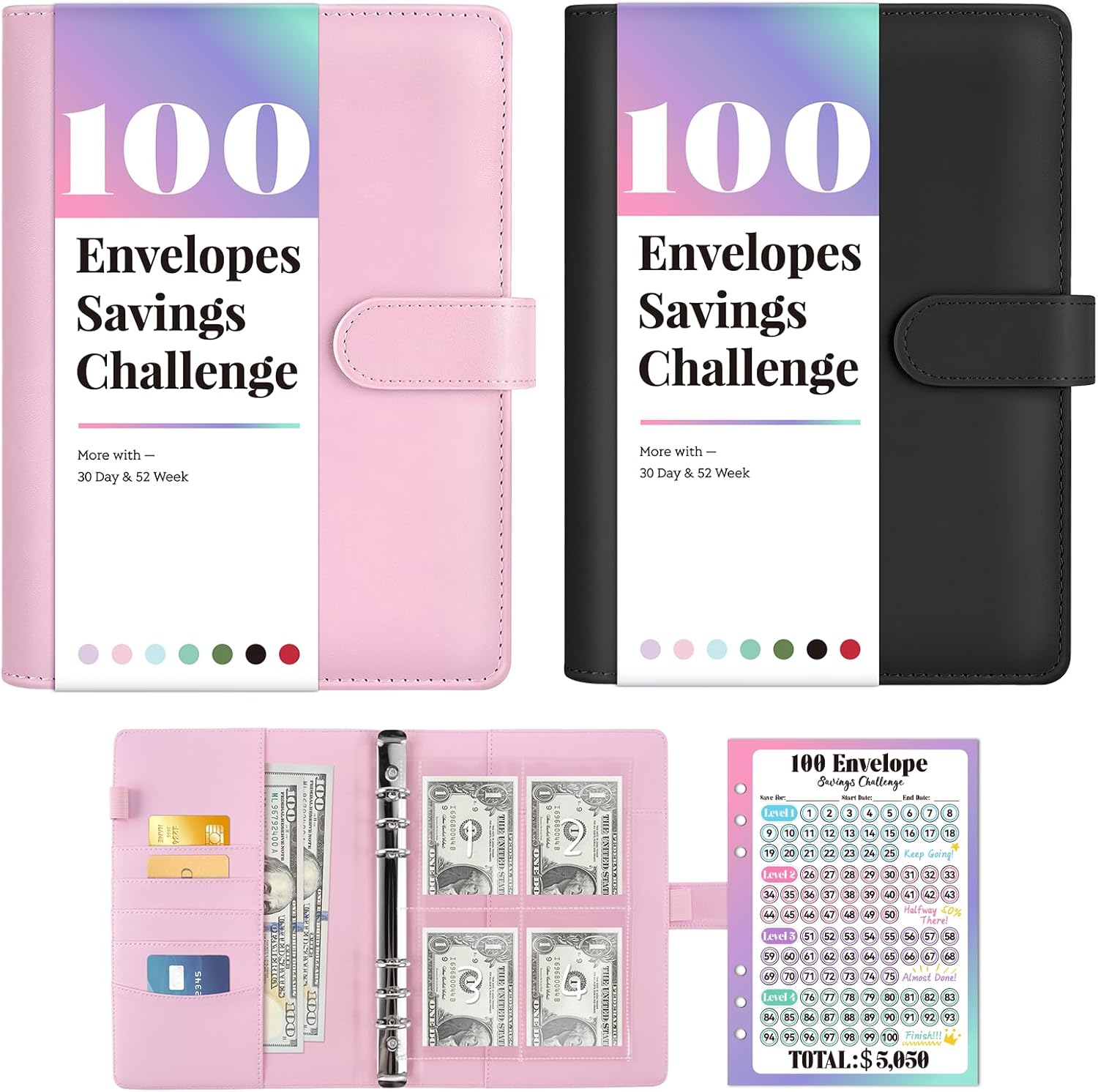 2PCS 100 Envelopes Money Saving Challenge, Savings