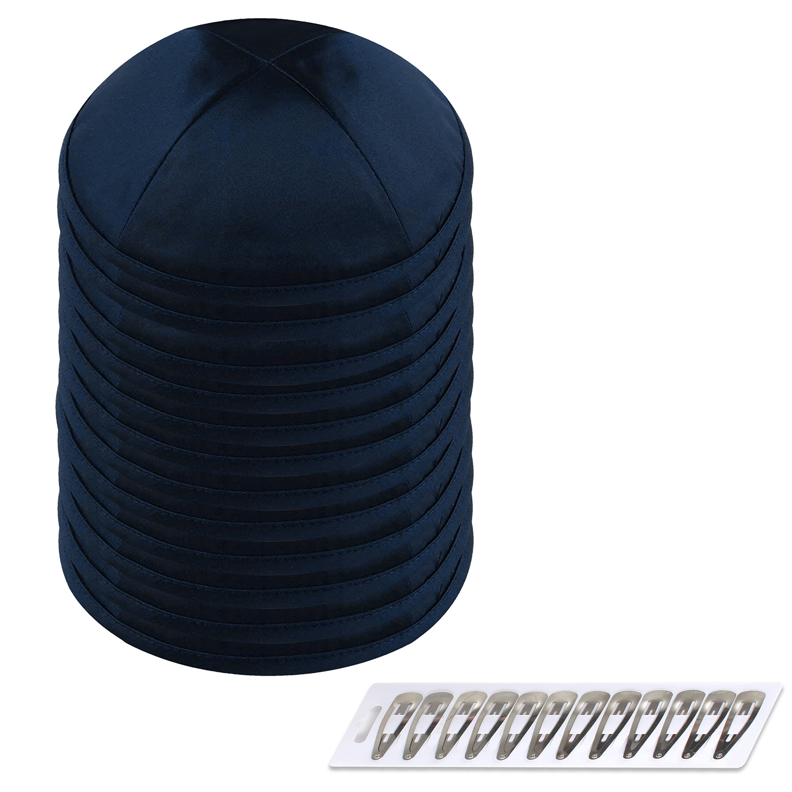 Zion Judaica Deluxe Satin Kippah Yarmulkes for Kids Teens &amp; Adults Skullcaps 6.25" Multi-Color Options 4 Panel Design