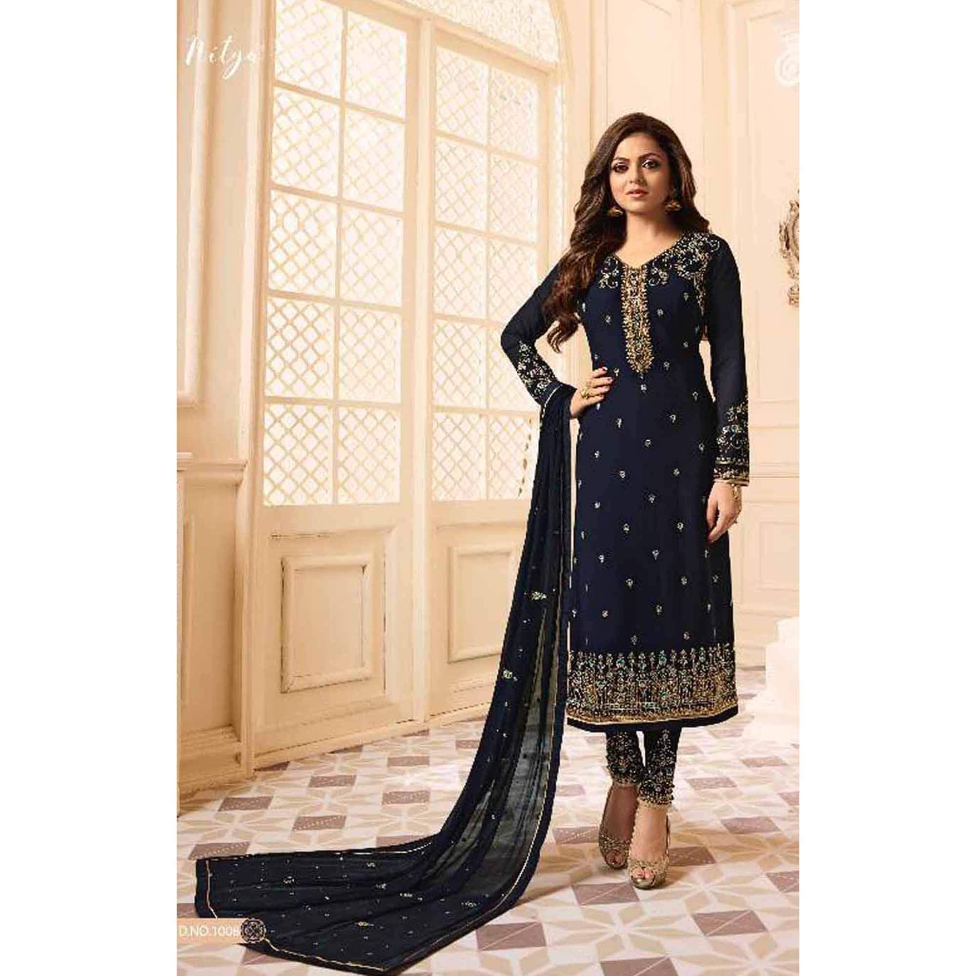 Designer pakistano Shalwar Kameez con Dupatta abiti indiani pronti da indossare abito pantalone, Scelta 3, 48