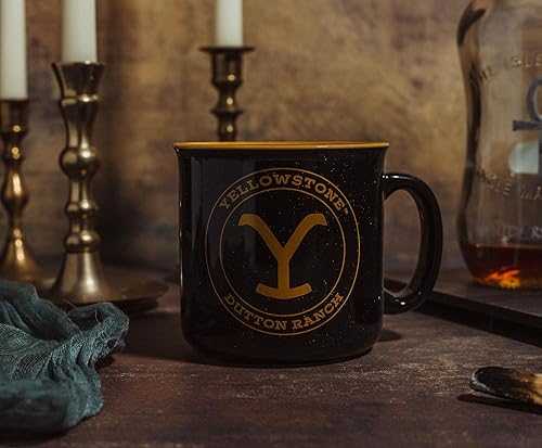 Miniatura 3 de Yellowstone Dutton Ranch - Taza de café de cerámica sin BPA para expreso, té, capacidad para 20 onzas