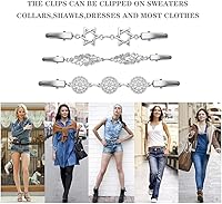 Vista 3 de Clips de suéter vintage, chal, vestidos de camisa, clips de cuello de cárdigan retro, clips de cadena para mujeres y niñas