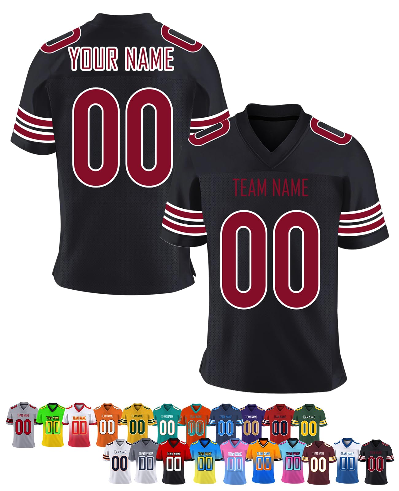 Custom Football Jersey Personalized Printed Teamname & Number Customize Shirts Sport Uniform for Men,Women,Youth-Design 1