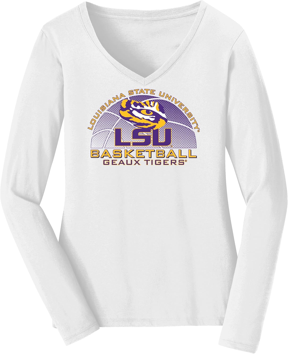 CornBorn LSU Tigers Womens Long Sleeve V-Neck Shirts | Choose Your Design