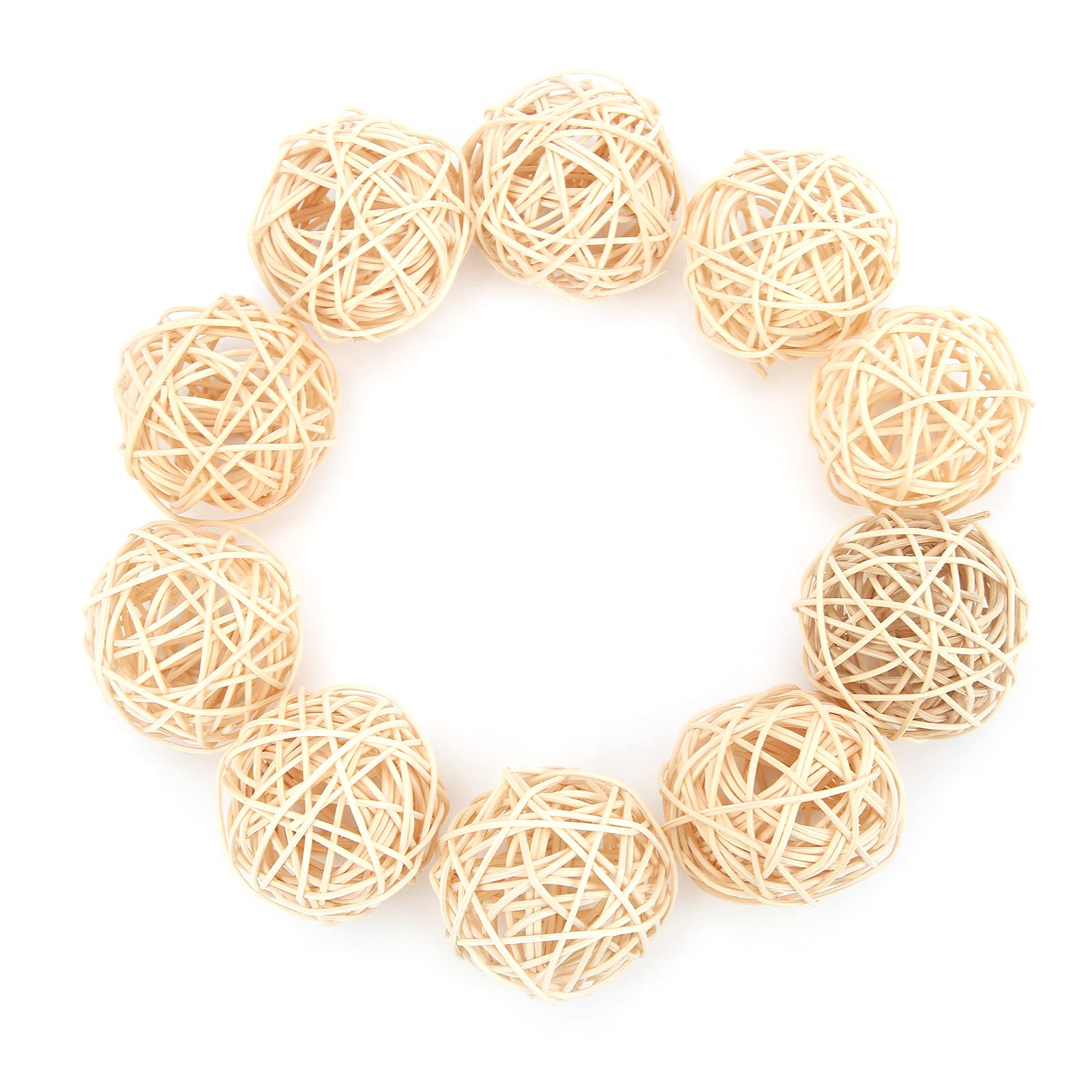 Hand-Woven Rattan Sepak Takraw Toy Set for Chewing and Playing, Pack of 10 for Boredom Prevention (5CM primary color)