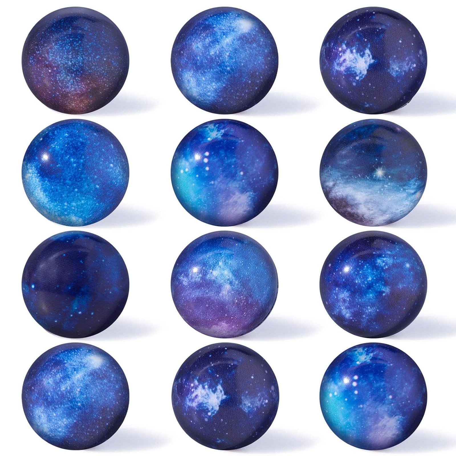 AMOR PRESENT 12PCS Space Party Favors, Squeeze Toys 2 Inch Galaxy Stress Balls Mini Foam Squishies Toys for Stress Relief Outer Space Astronaut Party Class Reward