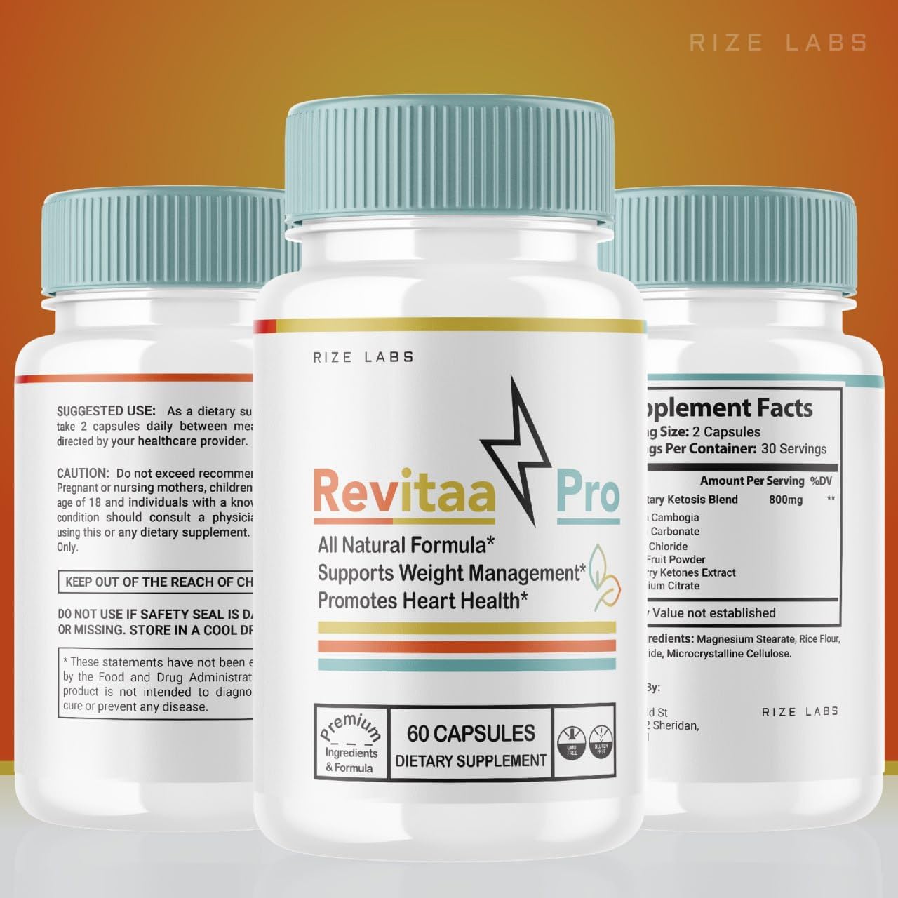 rize labs Revitaa Pro Weight Loss Pills, Supplement Used to Improve The Digestive Process, Advanced Formula Capsules - Pack of 5(300 Capsules)