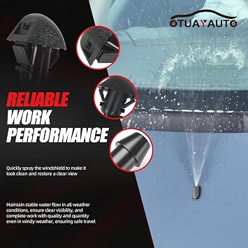 OTUAYAUTO Windshield Washer Nozzles Kit, Compatible with Honda Pilot 2009-2015, Front Windshield Wiper Spray Nozzles with Washer Fluid Hose & Connectors, Replaces OEM # 76810-SZA-A01ZA 76810-SZA-A00ZA