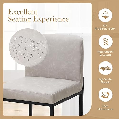 Miniatura 67 de Sophia & William Juego de 2 taburetes de bar marrones, taburetes de bar de 24 pulgadas de altura de mostrador para isla de cocina, taburetes de bar