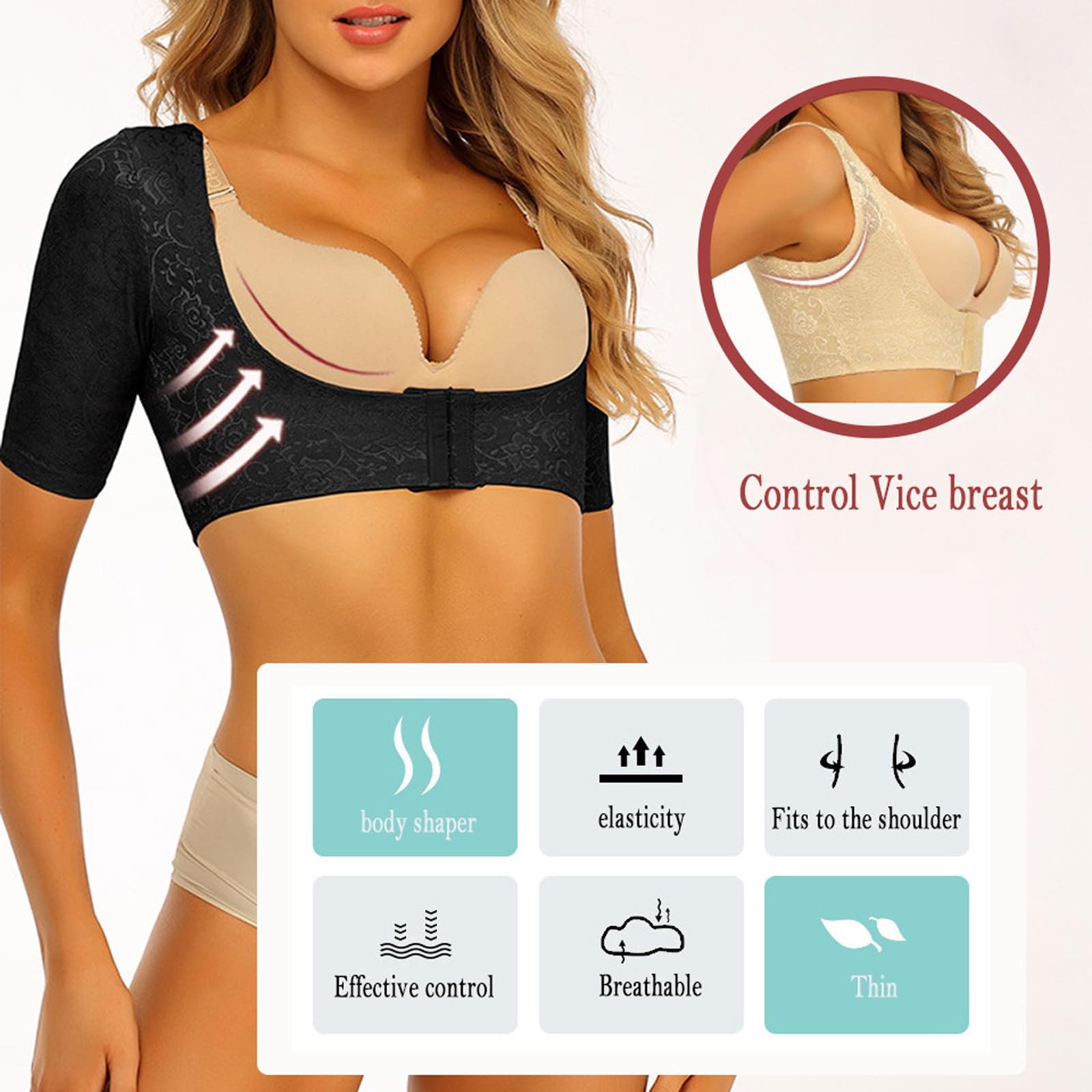 Underbust Shaper Tops Brazo más Delgado Lado Reunir Espalda Soporte Fajas Adelgazar Ropa Interior Ajustable