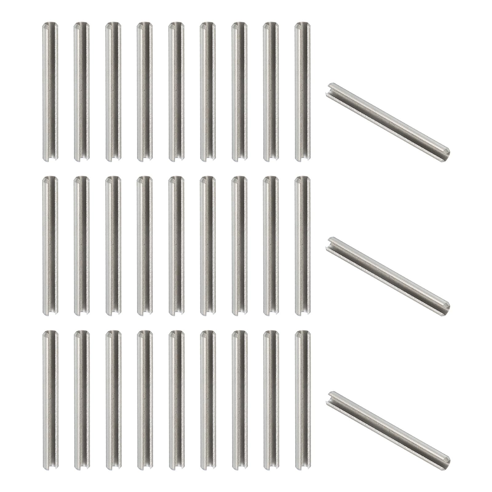 PATIKIL Slotted Spring Pin, 50 Pcs 5/32" x 1-9/16" (4.25mm x 40mm) 304 Stainless Steel Split Roll Pins Spring Dowel for Home Improvement Automotive