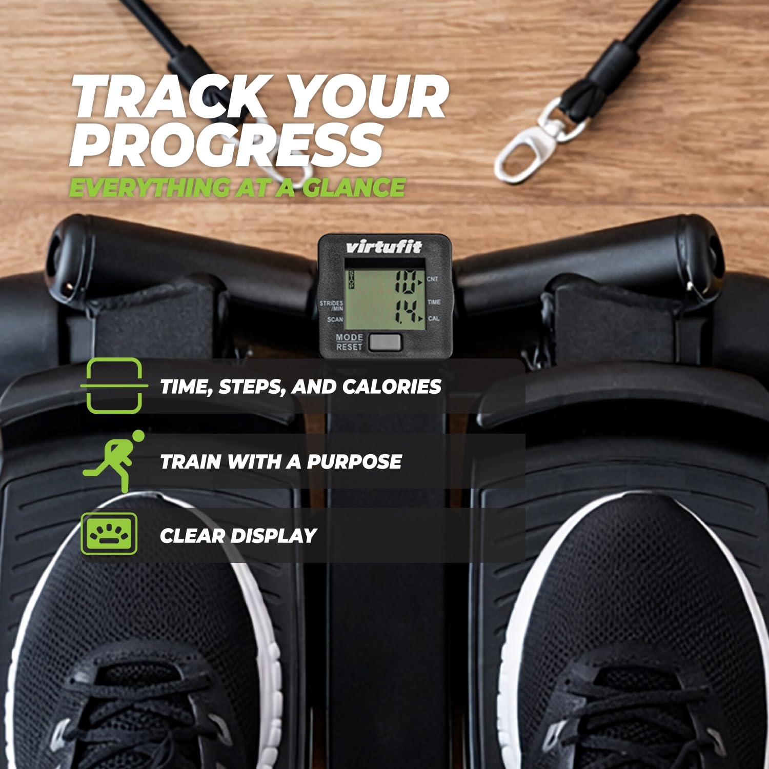VirtuFit ST10 2 in 1 Side Stepper - con Computer e Cavi di Resistenza