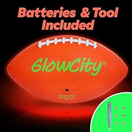 GlowCity Glow in The Dark Football - Size 6 Light Up PU Ball for Teen Boys & Adults - Cool Sports Gift for Night Outdoor Games - Birthday Gifts Ideas for Teen Boys Teenager Ages 12 13 14 15 16 17 18