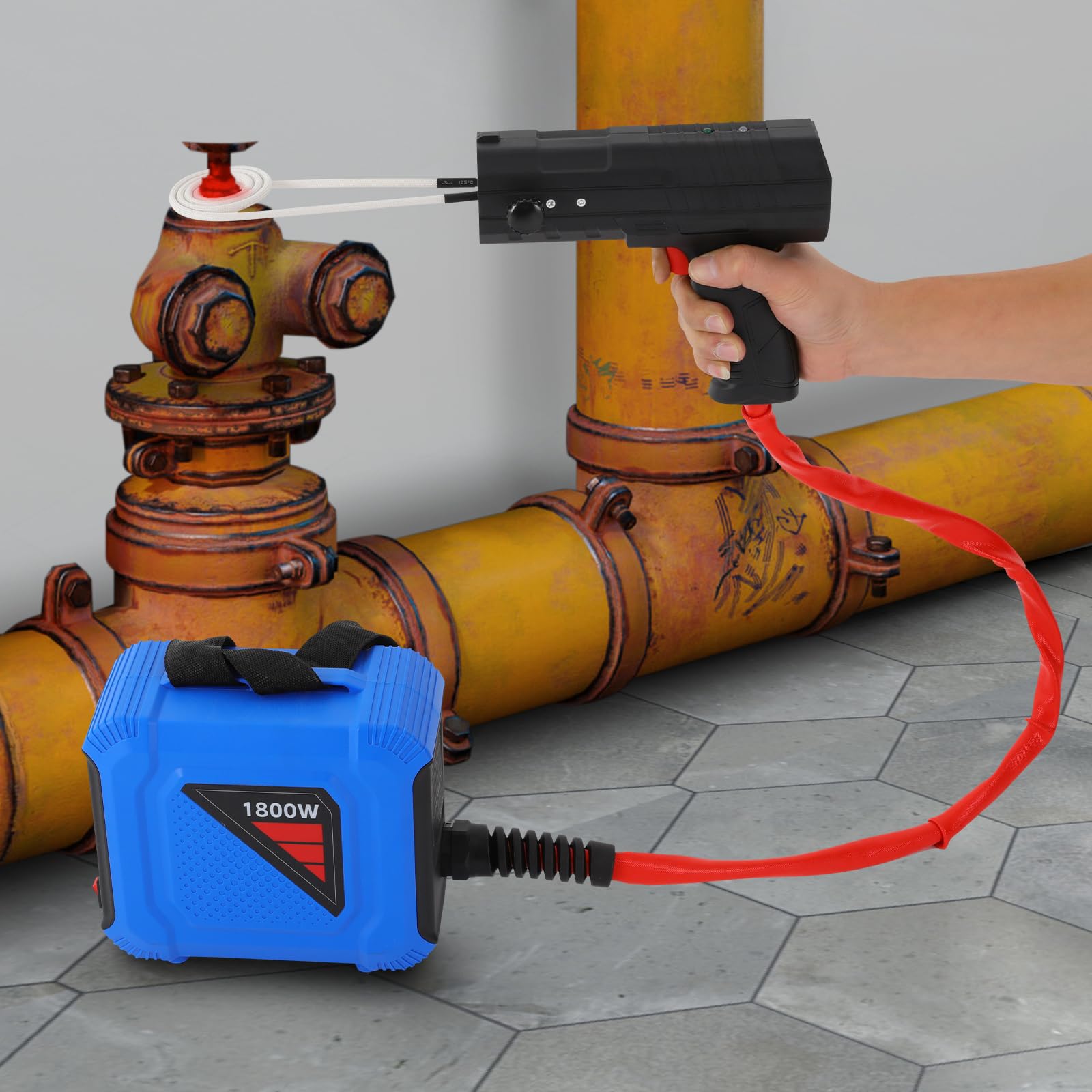 Riscaldatore a induzione magnetico per auto, 1800 W, riscaldamento a induzione magnetico con bobine di riscaldamento per automobili, viti, dadi
