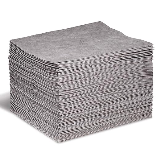 SpillTech Universal Contractor Grade Absorbent Mat Pad, Heavyweight, Polypropylene, 18” x 15” (L x W), Gray, Pack of 100 (GP-H)