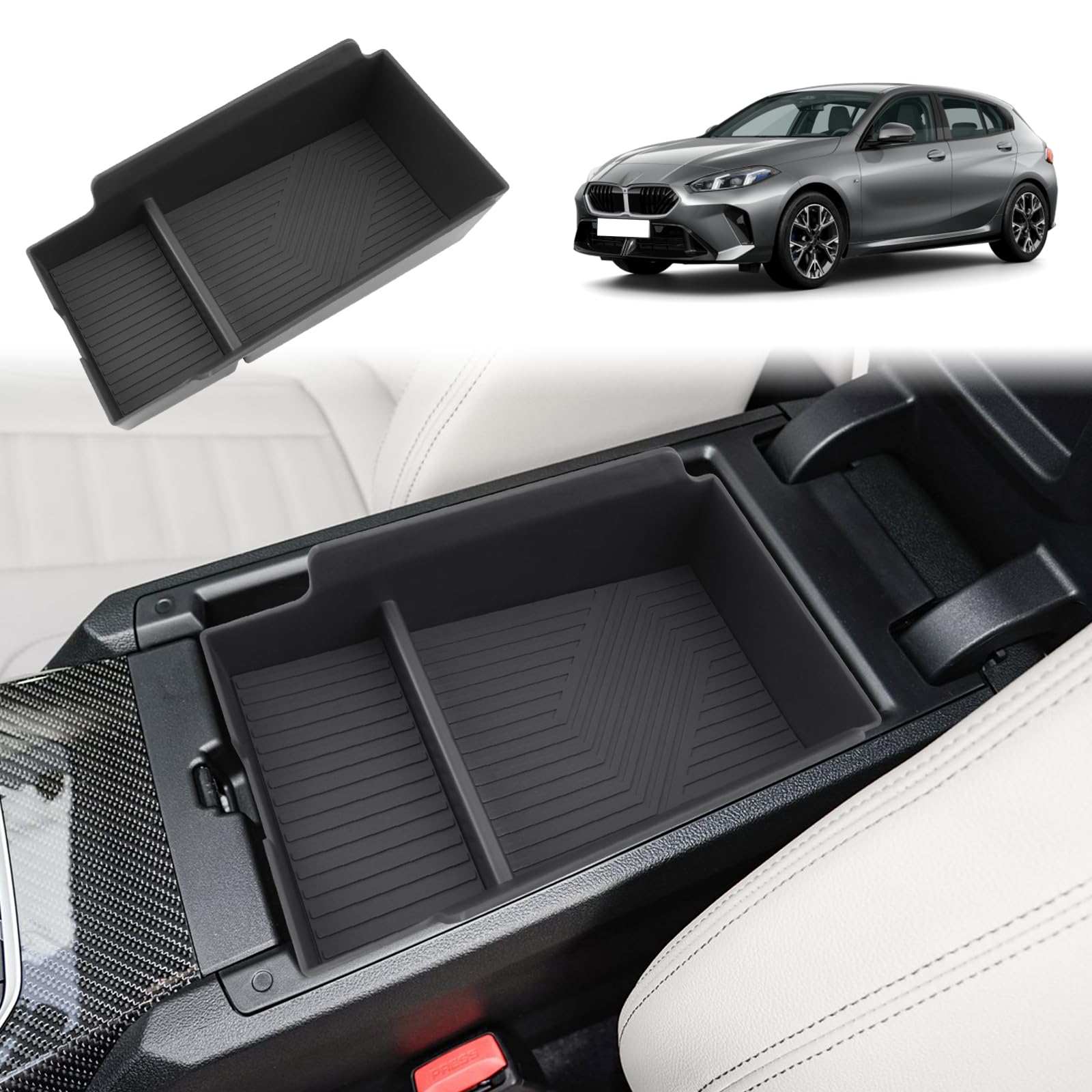 GAFAT Compatibile con BMW Serie 1 F70/ Serie 2 F74 2025 2026 Contenitore Console Centrale, Serie 1 2025 Serie 2 F74 Gran Coupe Organizer Portaoggetti per Braccioli, Accessori Serie 1 F70