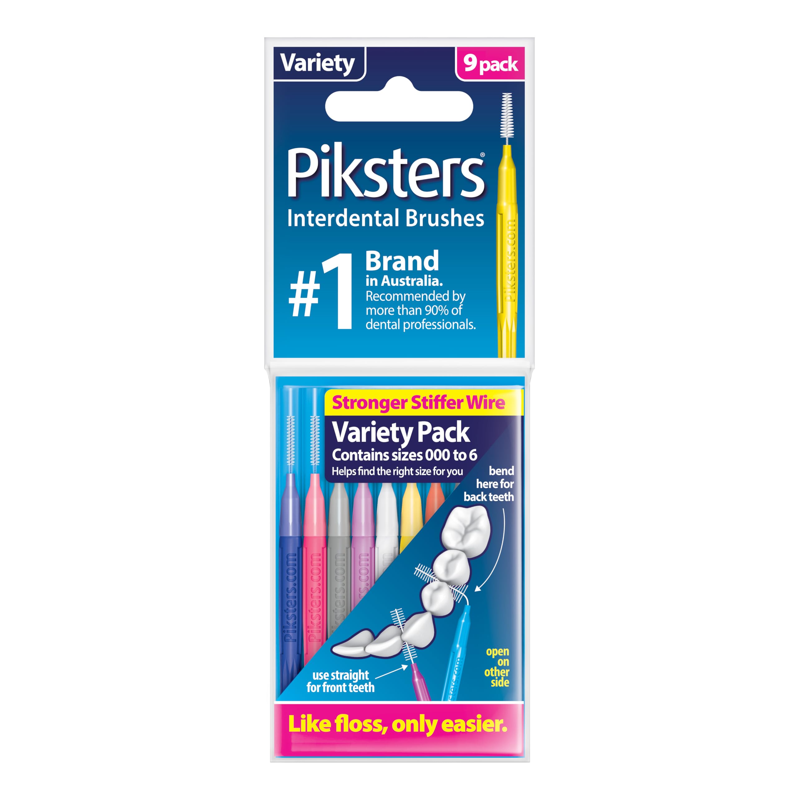 Piksters Interdental Brushes Variety Pack Size 000-6 Find The Right Size for You