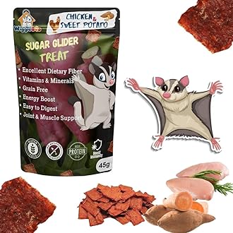 WiggleBoo Chicken & Sweet Potato Suger Glider Treat | Travel Friendly Pack | Protein Rich | Fiber Rich | Crunchy Healthy Snacks | 45g