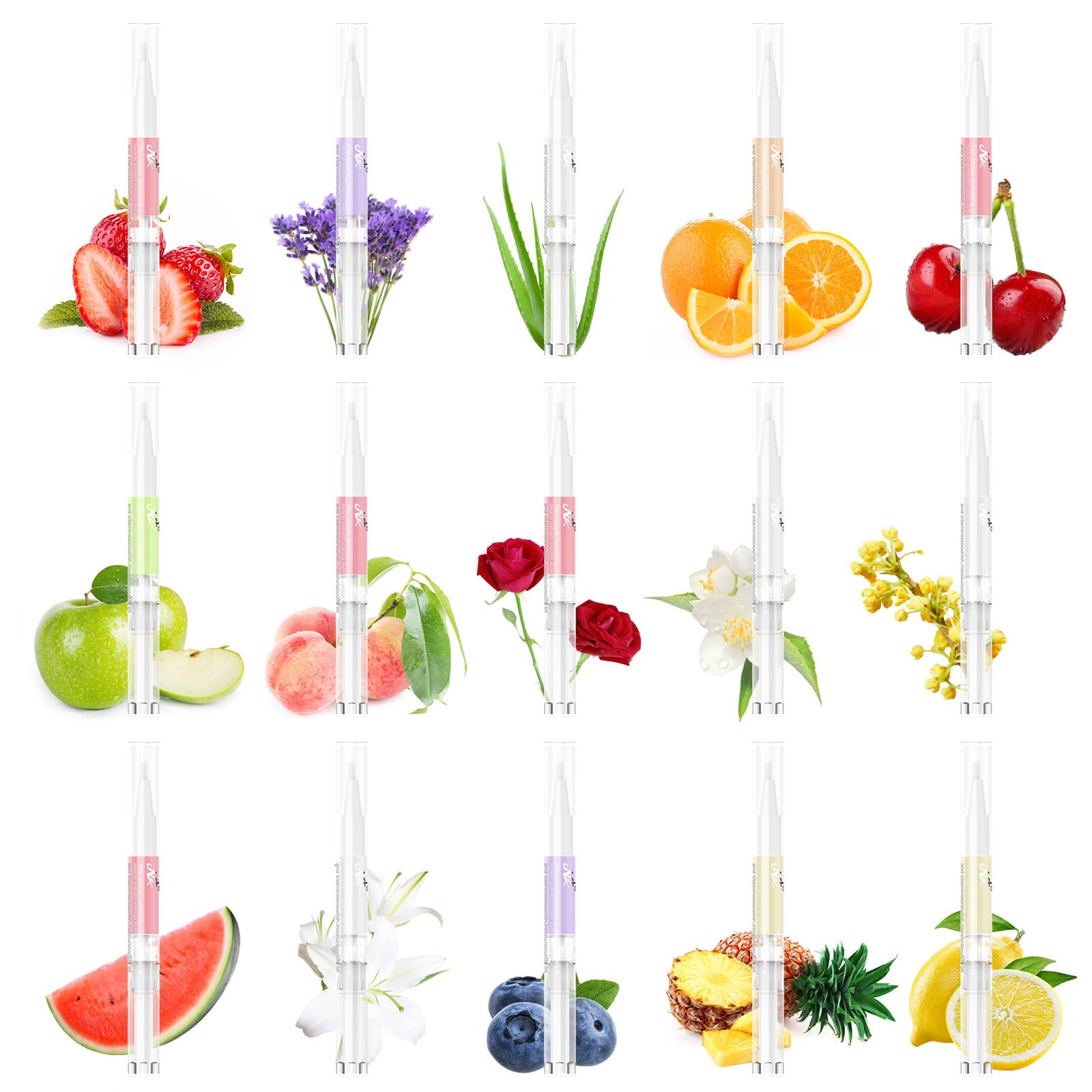 Nagelöl Stift, AISEELY Cuticle Oil Nagelhautöl, Naturkosmetik Nägel Nagelpflegeöl, 15 Stücke Nail Care Pen Nagellack Stift, Nagelpflegestift Nagelöl für Repair & Protect