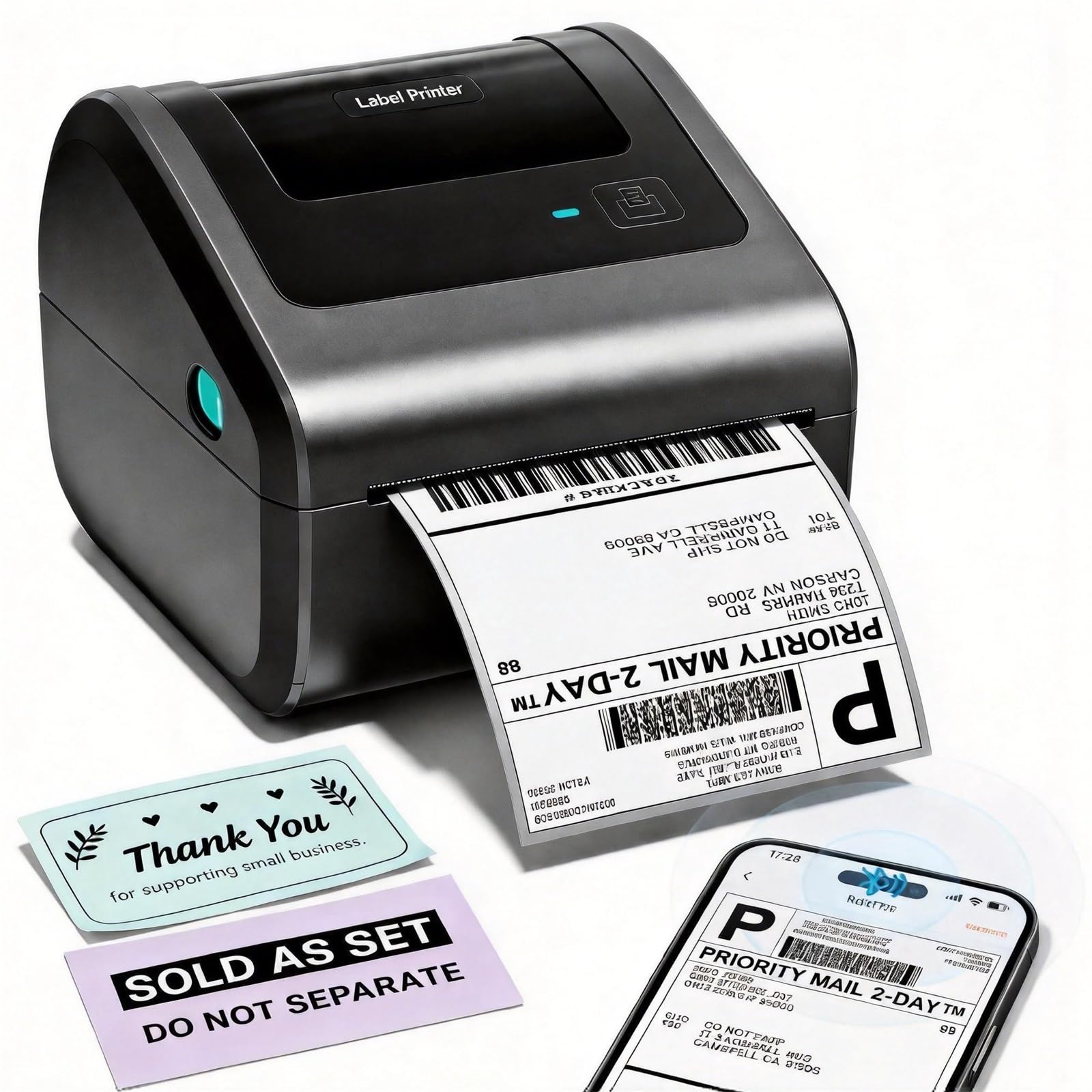 Phomemo Impresora Etiquetas Adhesivas 4x6, Impresora Térmica Bluetooth | D450BT Impresora Etiquetas Térmica para Empresas, Etiquetadora, Label Printer Compatible con Etsy, Amazon, Shopify, Vinted