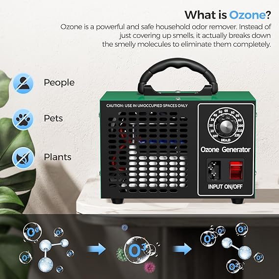 Ozone Generator 68000mg/h,Home/Commercial Ozone Machine for Odor Removal, Ozone Odor Eliminator with 120-Min Timer for 4000 Square Feet,O3 Odor Clean Machine for Car, Rooms, Smoke, Pets