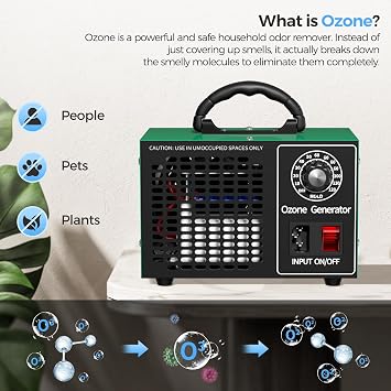 Ozone Generator 68000mg/h,Home/Commercial Ozone Machine for Odor Removal, Ozone Odor Eliminator with 120-Min Timer for 4000 Square Feet,O3 Odor Clean Machine for Car, Rooms, Smoke, Pets