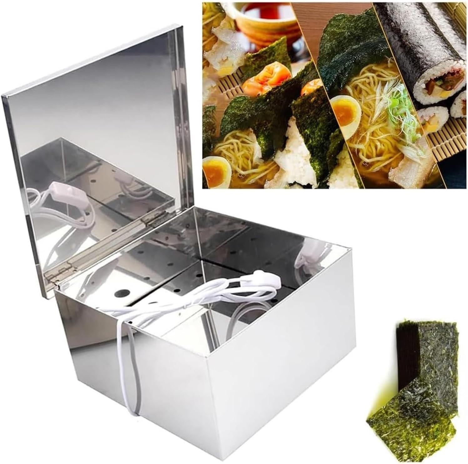 Seaweed Drying Box, Stainless Steel Seaweed Oven, Sushi Seaweed Dryer, Container With Drying Function, Heats To Make Crispy Seaweed Nori Vegetables For Sushi(Small)