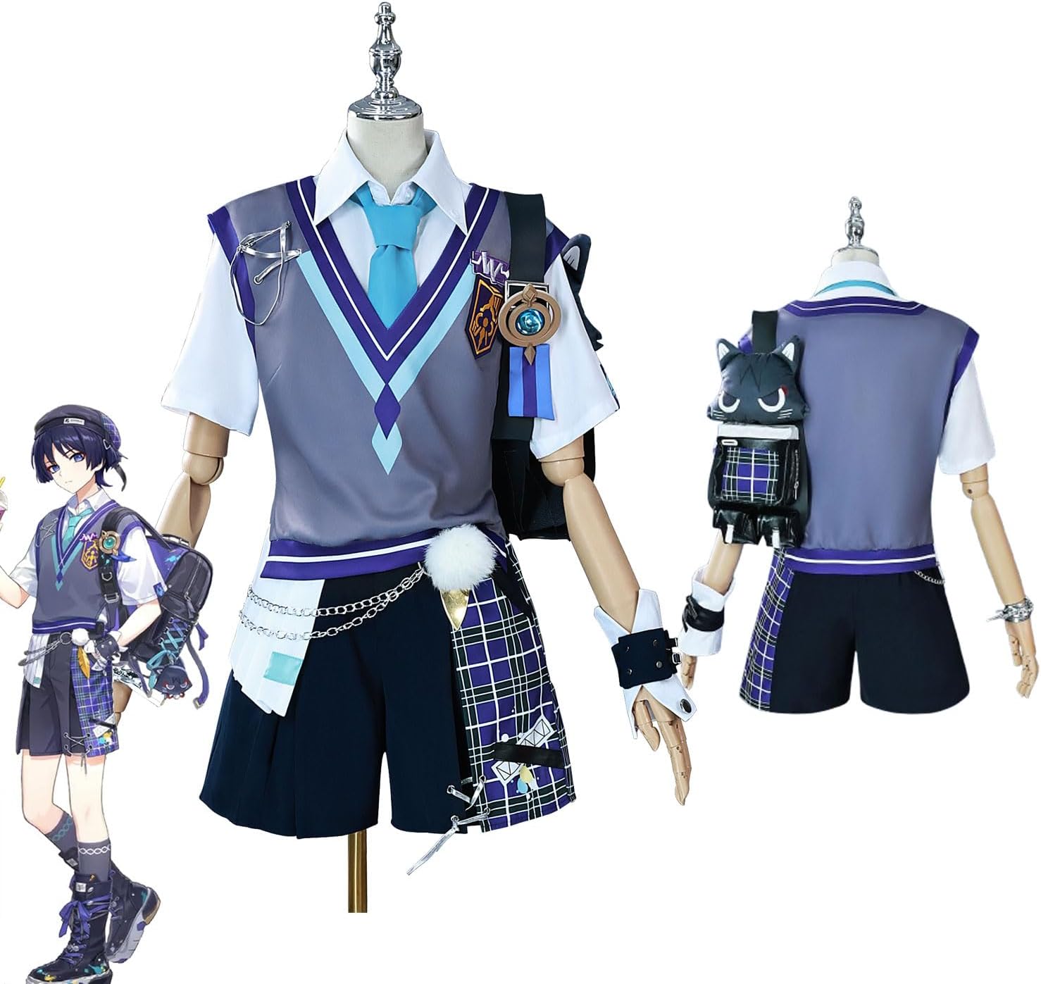 原神 コスプレ衣装 放浪者 ほうろうしゃ コラボ フルセット ウィッグ+