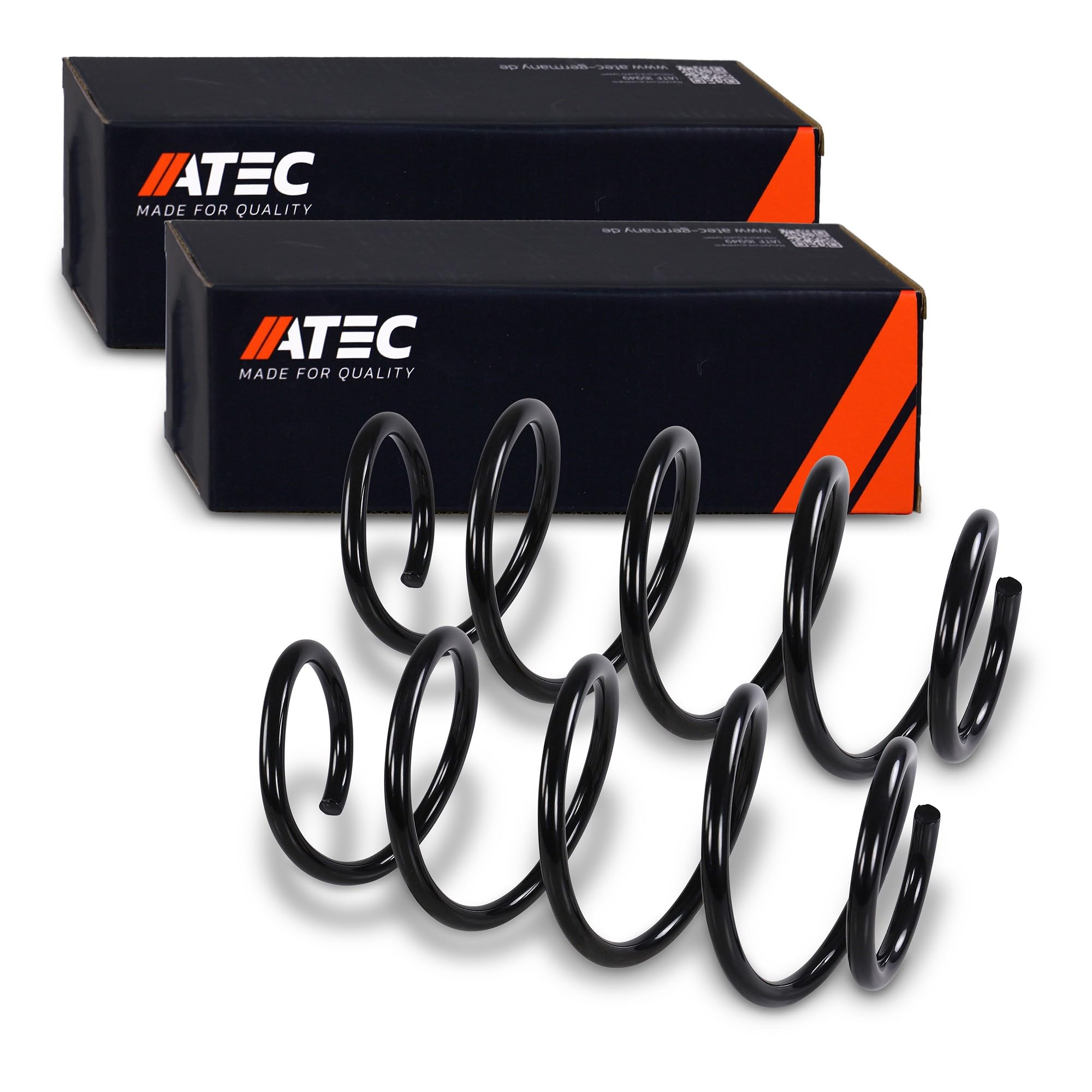 ATEC Germany 2x Fahrwerksfeder vorne links & rechts Kompatibel mit A udi A3 (8P1) (8PA), SKODA OCTAVIA 2 (1Z5)(1Z3), VW GOLF 6 (AJ5) (5K1), GOLF 5 (1K1), GOLF PLUS V (5M1, 521), JETTA III (1K2)