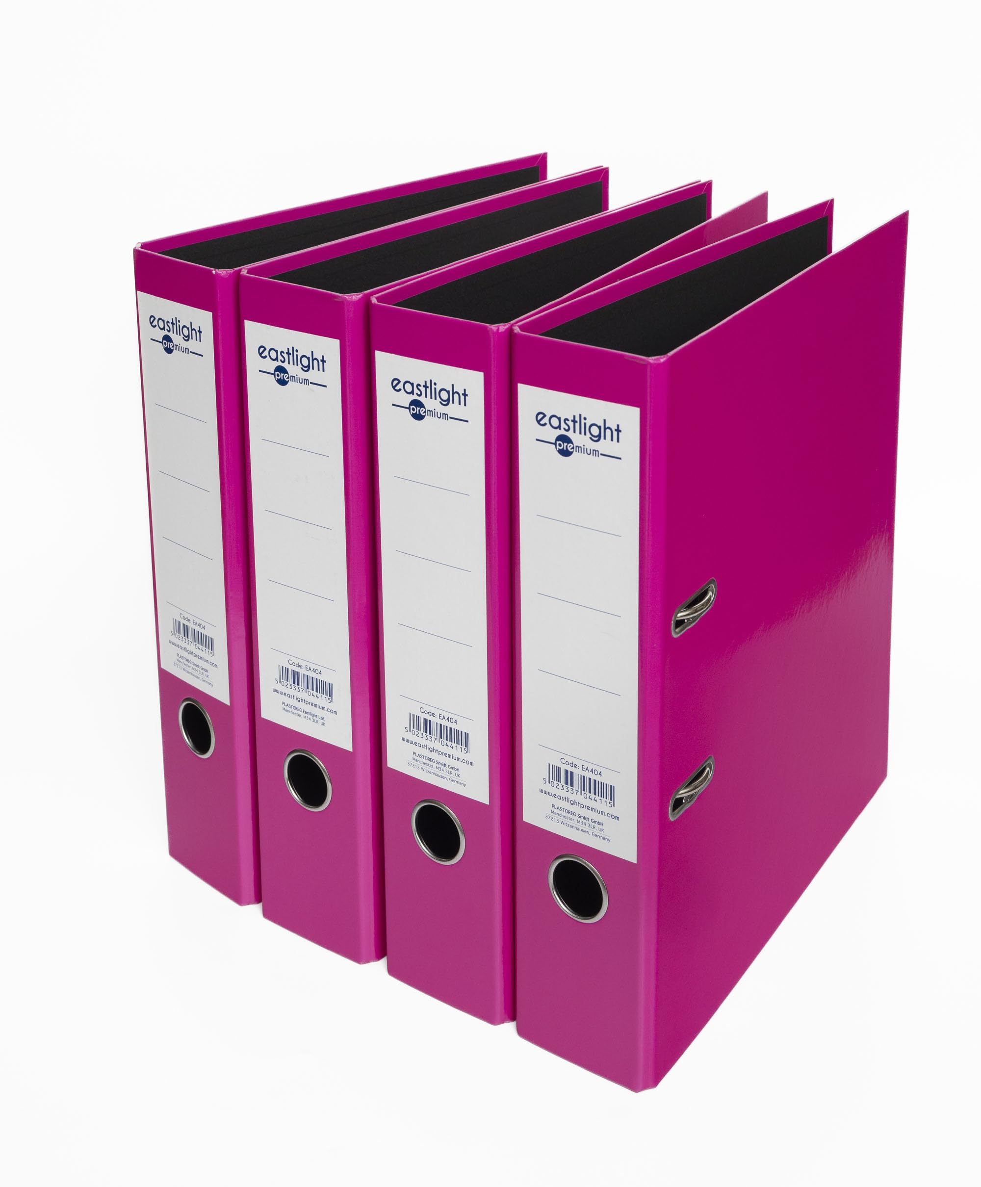 Eastlight A4 Bright Colour Lever Arch File 70mm Spine, Pink, Pack of 4