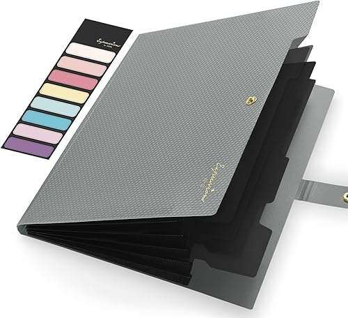Sooez Lindas carpetas, carpeta de 5 bolsillos con etiquetas, organizador de archivos expandible tamaño carta, carpetas de acordeón portátiles para