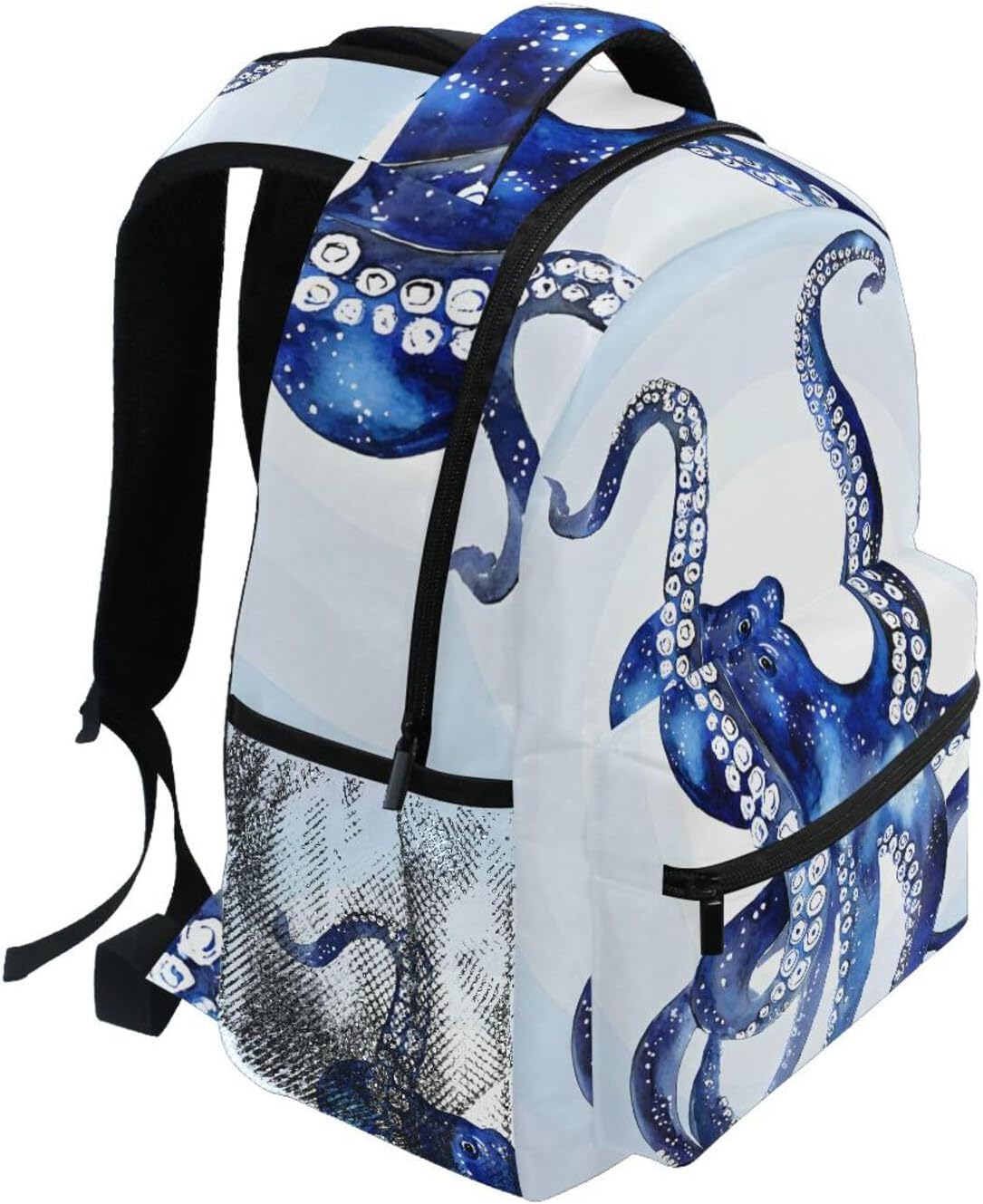 ALAZA Blue Marine Kraken Octopus Large Backpack for Kids Boys Girls Student Laptop iPad Tablet Travel School Bag w/Multiple Pockets for Men Women College