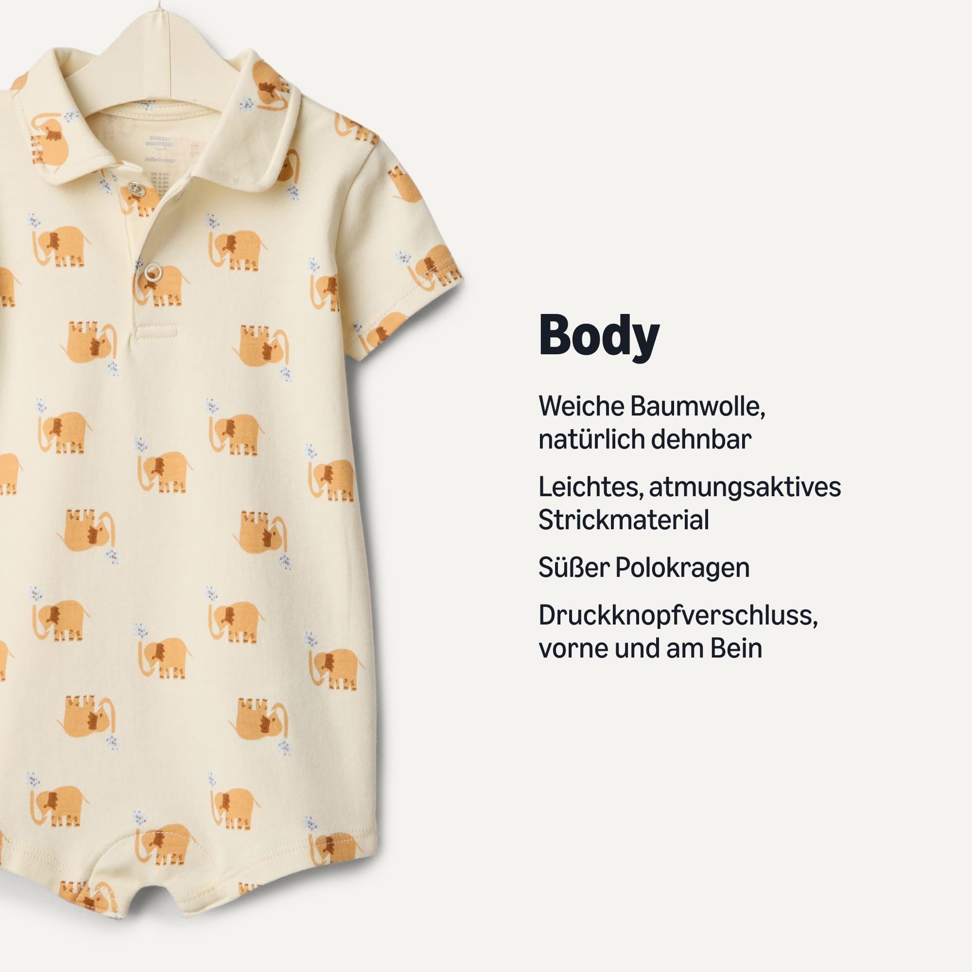 Amazon Essentials x Sofia Grainge Baby - Jungen Kurzärmeliger Polo-Strampler aus Baumwolle, 2er-Pack