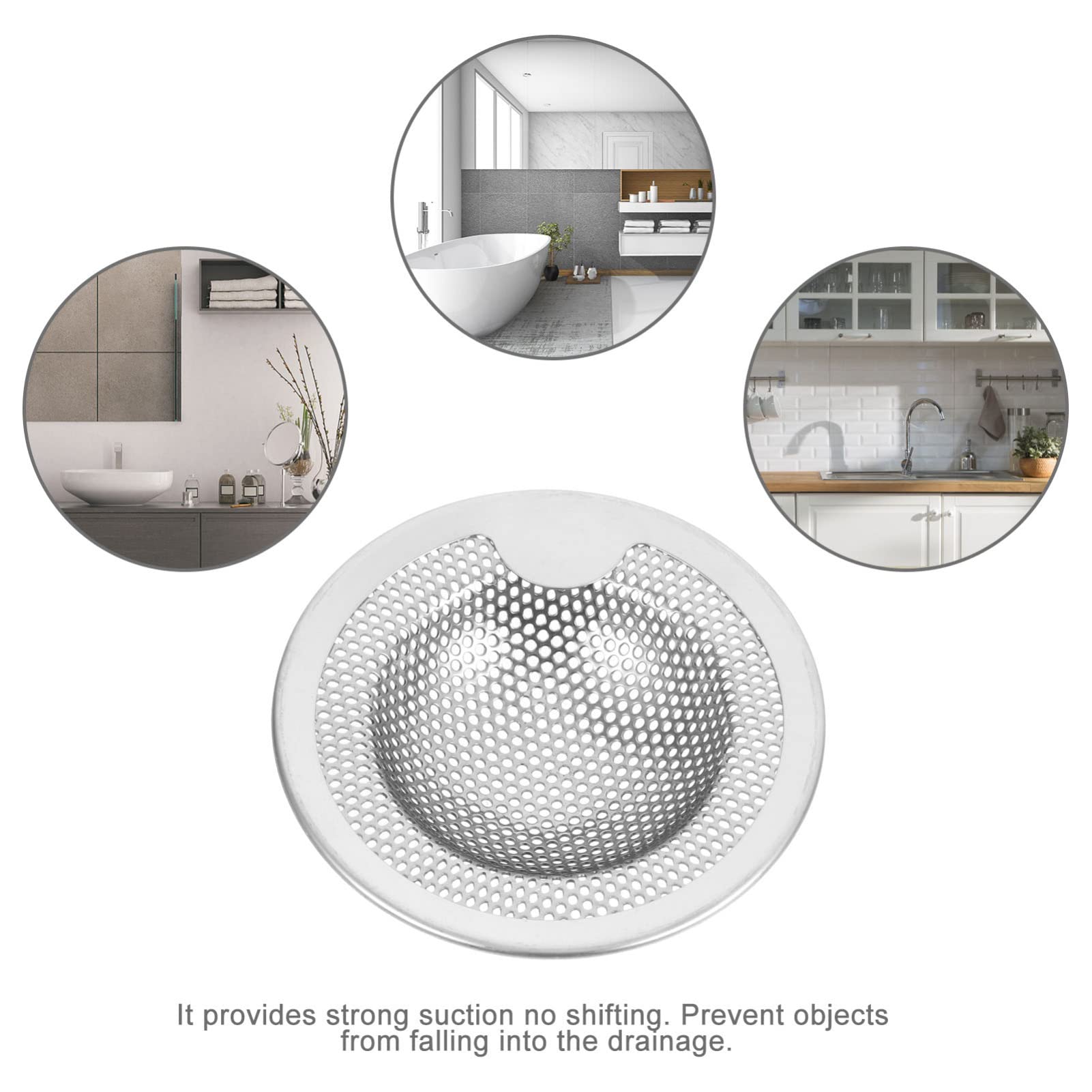 Hemobllo 8pezzi Inossidabile Per Lavelli Strainer Per Scarico Per Prevenire Ostruzioni e Catturare Residui Facile e Resistente