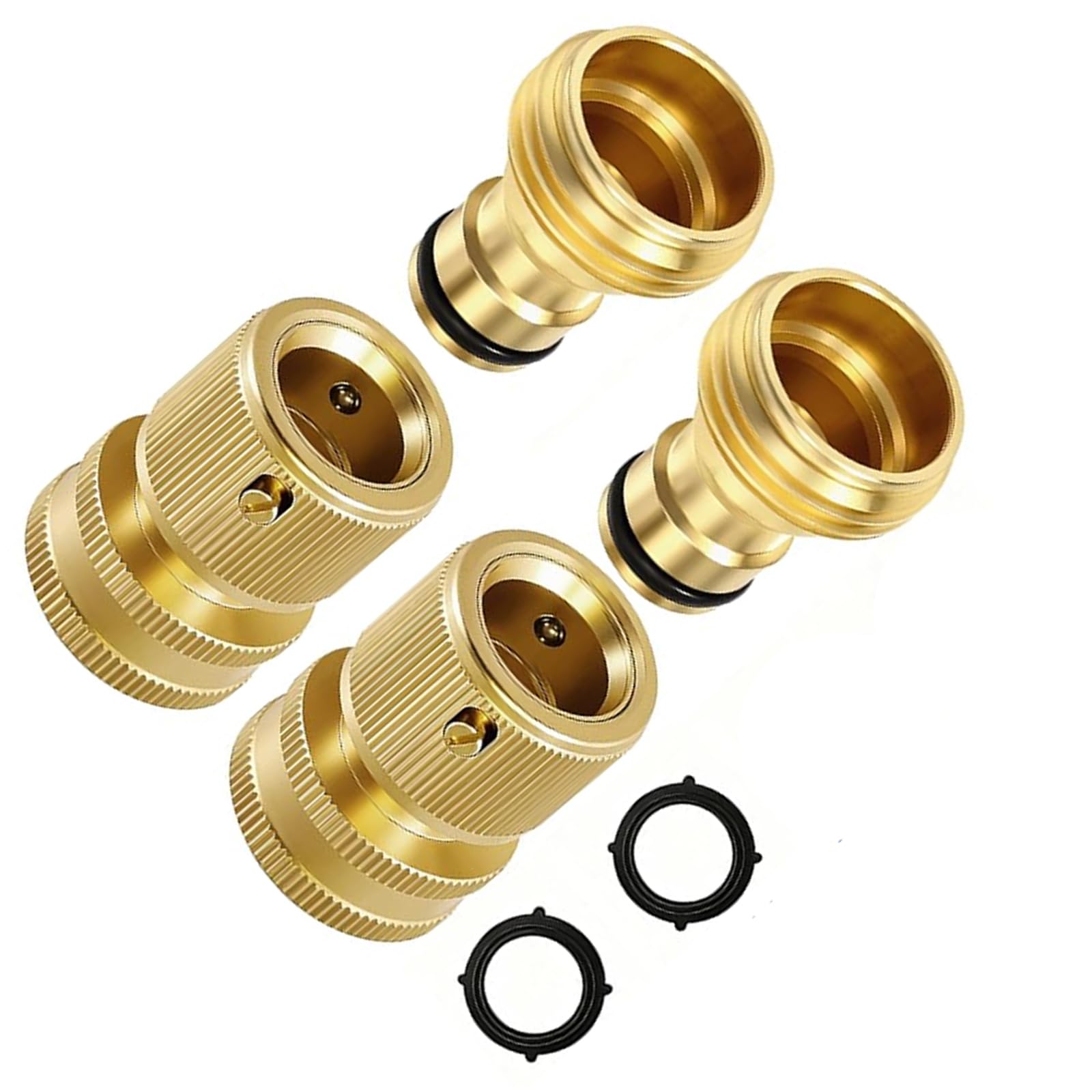 Limtula Multicolor 4Pcs Professional 3/4 Inch Garden Hose Quickly Disconnect Fittings For Seamlessly Connection To Outdoor Faucets Commercial Grade Hose Clip