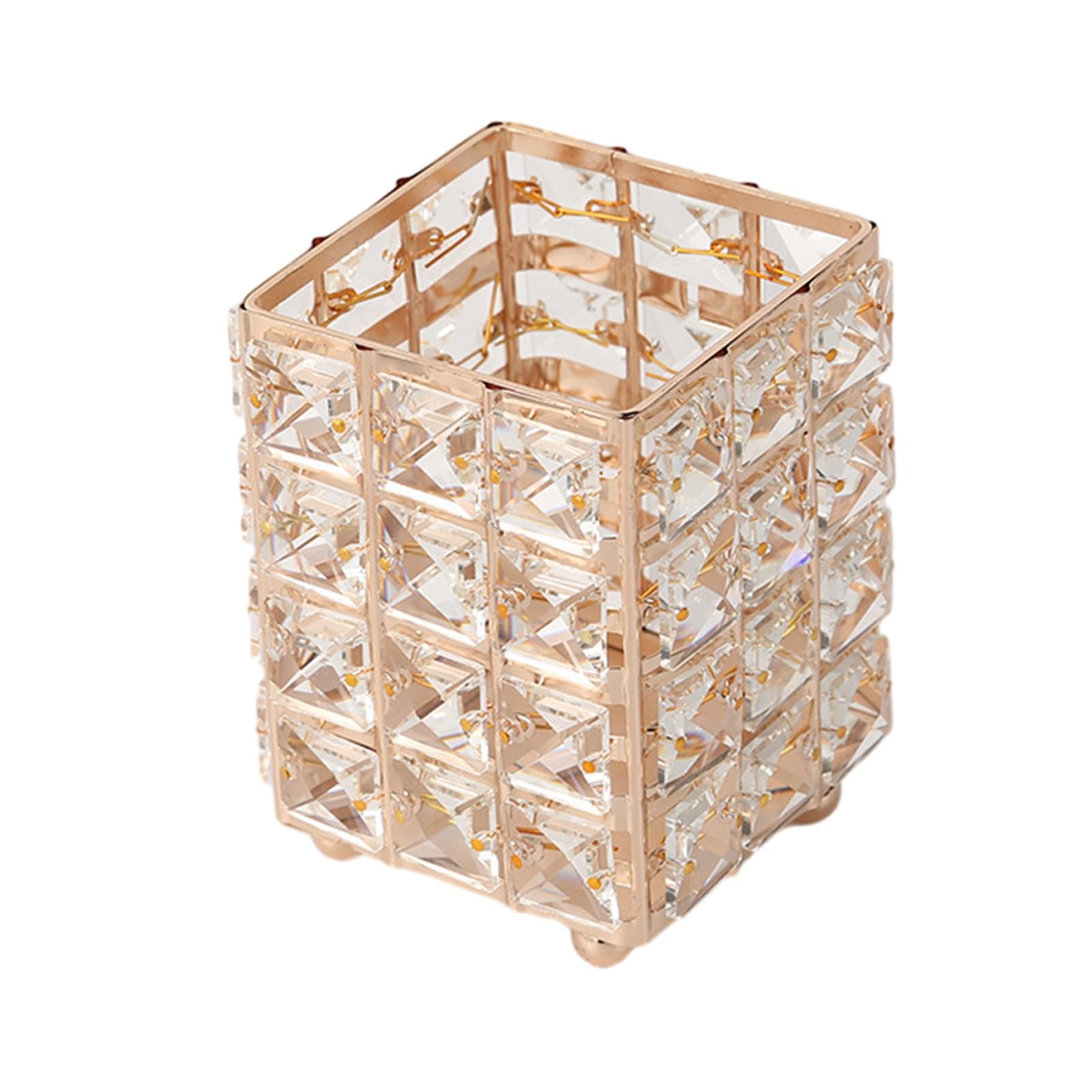 Glifora Rhinestone Pen Holder for Desk - Elegant Clear Desktop Organiser for Pens, Makeup Brushes and Kitchen Utensils, Modern Office Accessories