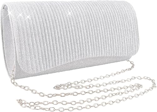 Bolsos de mano de noche para mujeres, señoras, niñas, bolsas de mano pequeñas y ligeras para bodas formales, fiestas de compromiso A-Plata