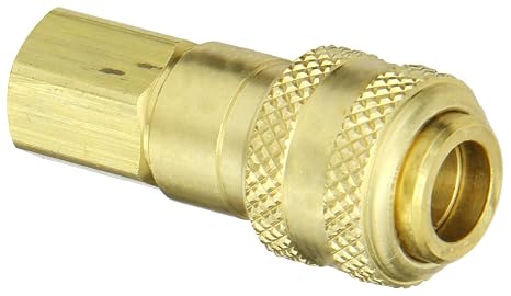 Dixon Valve 2DF2-B Brass Automatic Industrial Interchange Pneumatic Fitting, Socket, 1/4 Coupler x 1/4 - 18 NPTF Female Thread