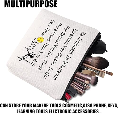 Miniatura 5 de Regalos inspiradores de softbol bolsa de maquillaje de softbol regalos de equipo de softbol bolsa de softbol bolsa con cremallera bolsa de softbol