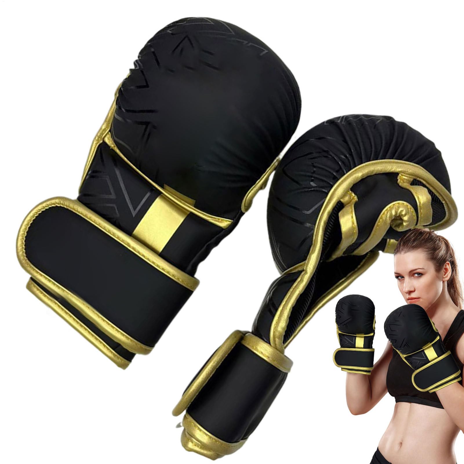 Guantes de boxeo con acolchado ajustable para evitar molestias en bolsa pesada 8