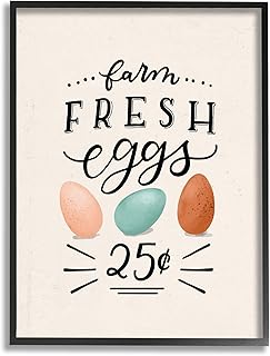 Stupell Industries Farm Fresh Eggs Sign Framed Wall Art, Design by Loni Harris