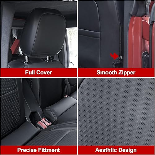 Vista 3 de Mabett Fundas de asiento con respaldo y reposabrazos para accesorios Ford Bronco 2021 2022 2023 2024 4 puertas juego completo de fundas interiores