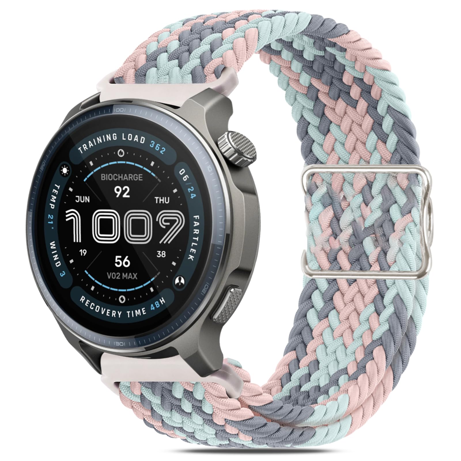 22 mm Nylon Strap Compatible with Amazfit Balance 2/Balance/Amazfit Bip 6/Bip 5/Cheetah/Cheetah Pro/GTR 4/GTR 3, Elastic Magnetic Buckle Bracelet, Sports Bands for Men Women