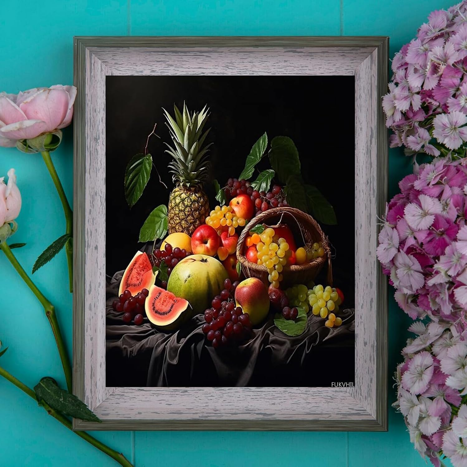 FUKVHIL Digital Painting DIY Paint by Number Kit, Still Life Fruits, Paint by Numbers for Adults DIY Oil Painting Gift Kits, 40x50cm, Without Frame image 2
