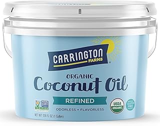 Carrington Farms Organic Refined Coconut Oil, Gluten Free, Non-GMO Verified, 1 Gallon
