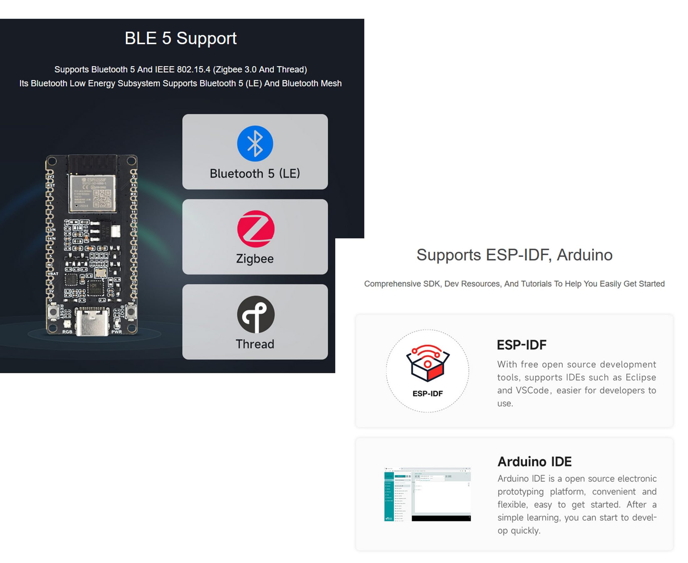 Snapklik.com : ESP32-H2 Microcontroller Development Board Onboard ESP32 ...