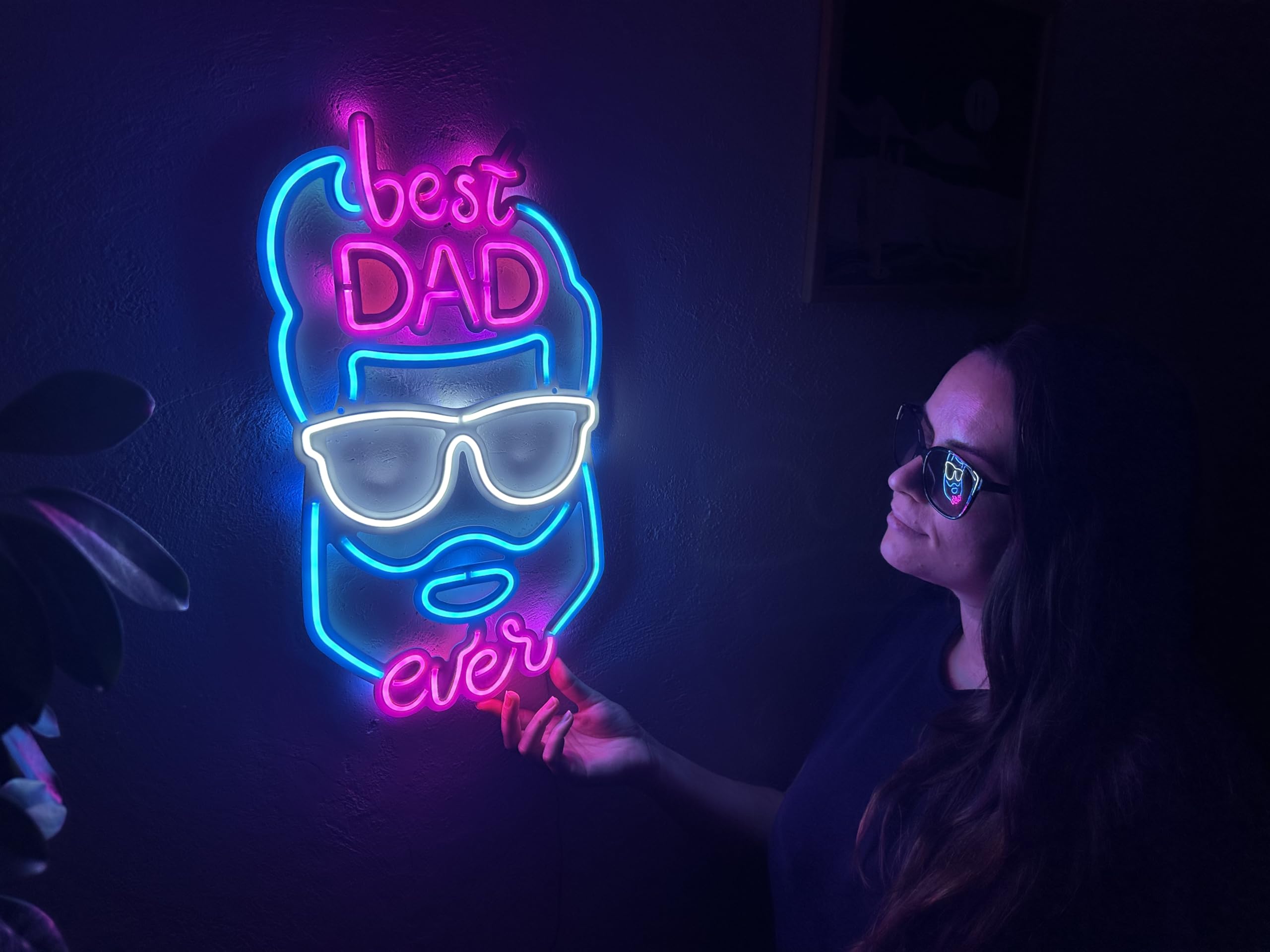 Best Dad Ever Neon Wall Art, Best Dad Ever Neon Sign – Insegna al neon per il papà, insegna al neon per la festa del papà, regalo per la festa del papà, cartello personalizzato a LED, decorazione al
